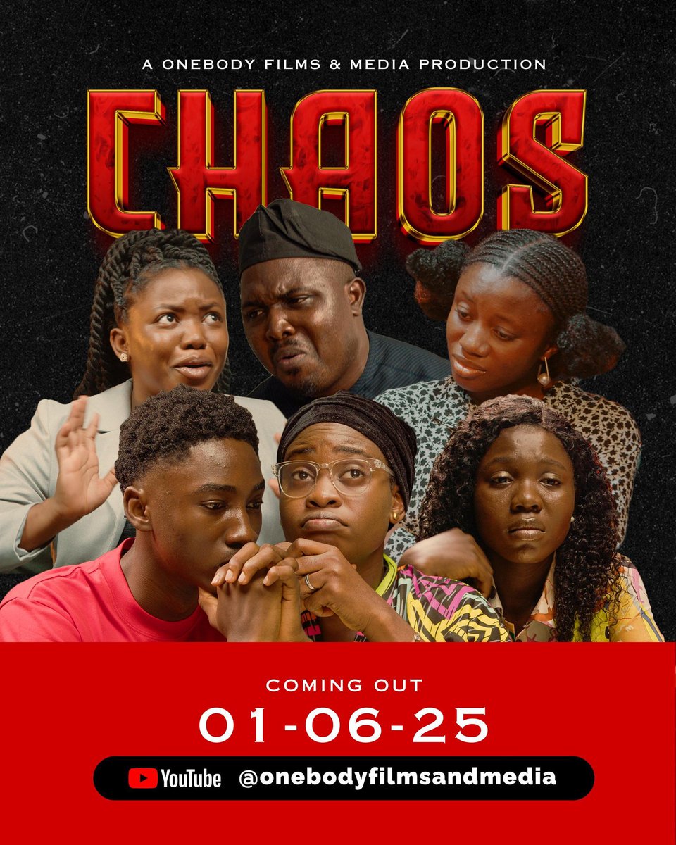 Onebodyng's tweet photo. Our new Christian Film “Chaos” is coming out this Sunday. Please subscribe to Onebodyfilmsandmedia on YouTube to wait for it. I am sure you will be blessed. 

Also, please help share this with your friends and family to celebrate this great passionate work. https://t.co/xf4sUOTK4w