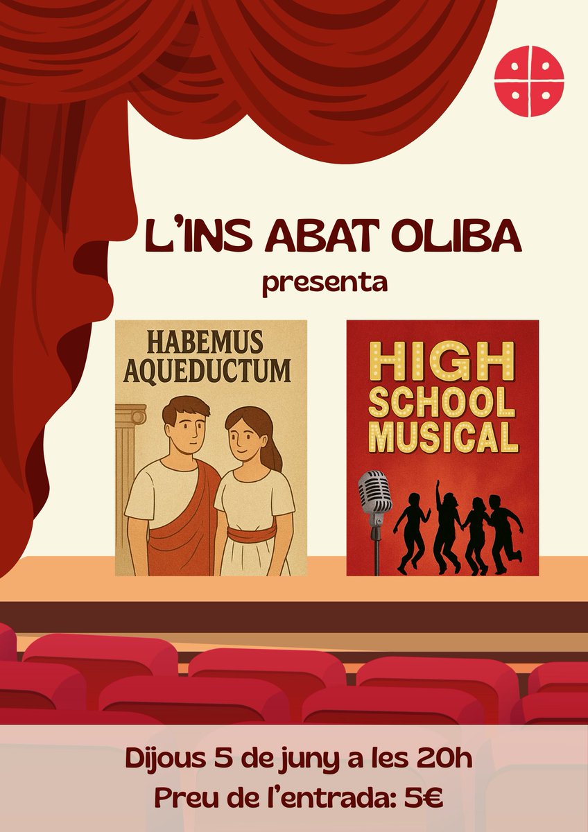 🎭 El proper dijous 5 de juny us esperem a les 20h al Teatre Comtal de Ripoll!

Els alumnes de les optatives de teatre de 3r i 4t d'ESO estrenen per al públic general les obres que han estat preparant durant bona part del curs. 

Preu de l'entrada: 5 euros.