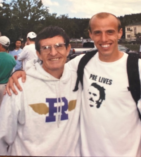 This Day in T&amp;F—May 27
Among those congratulating Webb after his race was another prep superstar from almost 50 years earlier—Gerry Lindgren(l)! Photo by Walt Murphy)