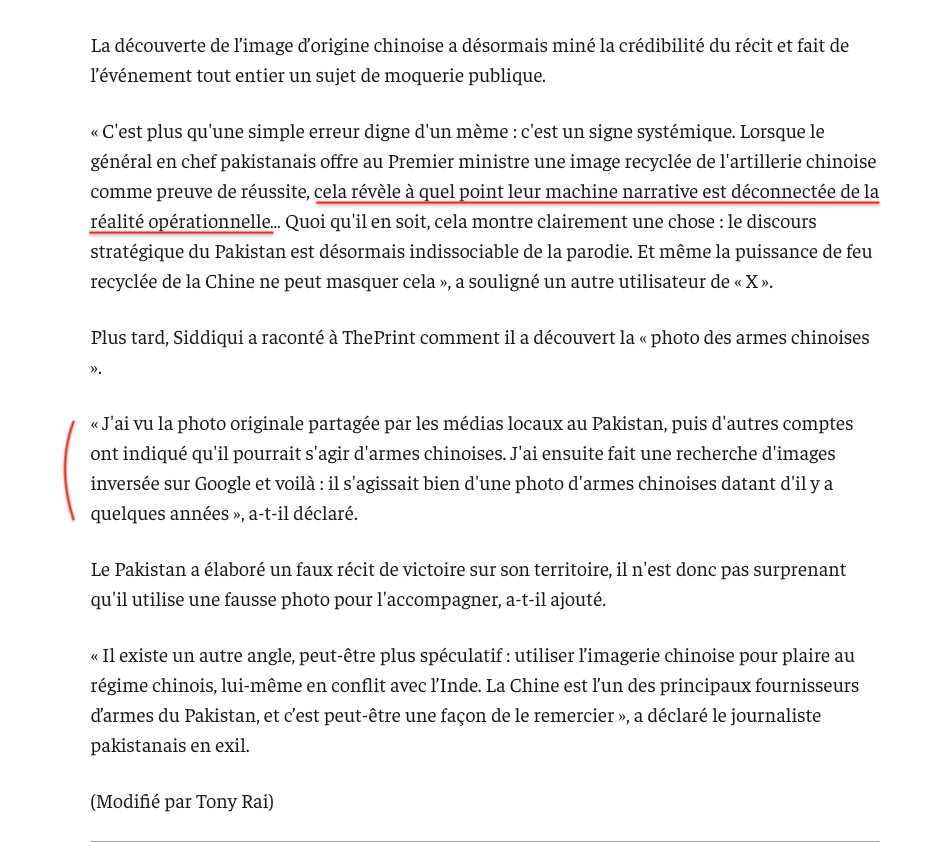 denisedetralala's tweet photo. #IndePakistan « Le #Pakistan a élaboré un faux récit de #victoire chez lui, il n'est donc pas surprenant qu'il utilise une fausse photo pour l'accompagner » commente le journaliste pakistanais @TahaSSiddiqui qui a découvert la supercherie suivante 😳⬇️ https://t.co/Dfg4KWIT42 https://t.co/efgVif0WYE