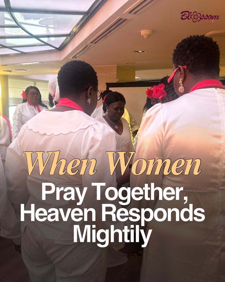 BlossomNetwork1's tweet photo. There is something powerful that happens when women come together in prayer. It is not just a gathering. It is a stirring in the spirit. 

When women lift their voices in unity heaven leans in. Chains break. Walls fall. Burdens are lifted. Direction is released. Hearts are healed.

Prayer is not a small thing. It is a divine partnership with God. And when women who carry faith and fire begin to pray — things shift. What looks impossible begins to bow to the name of Jesus. 

Strongholds lose their grip. Peace floods into places that once held fear. There is strength in the prayer of one woman. But when many women gather with one heart and one desire to see God move, the response from heaven is mighty. 

It is no wonder that the enemy fights unity. Because he knows the power that is released when women pray together in love and boldness. 

This is a reminder that your voice in prayer matters. Your agreement with others carries weight. You do not have to be loud or perfect. You just have to be present and surrendered.

So gather the women. Call them together. Cry out to God. Heaven listens. And
when women pray together something always happens; something strong and something unforgettable.

#whenwomenpray #powerofprayer #womenofprayer #heavenresponds
#faithfilledwomen #prayingtogether #godmoves #unityinprayer
#prayerwarriors #womenaftergod #healingthroughprayer #spiritledwomen
#prayerchangesthings #faithoverfear #divineintervention