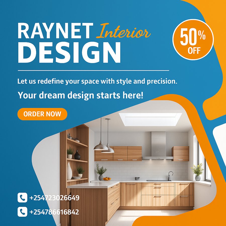 goraynet's tweet image. At Raynet General Suppliers LTD, bring your vision to life from elegant kitchens to cozy living spaces.
📞 +254723026649 / +254786616842
📧 raynetgeneral@gmail.com
🌐 goraynet.com

#InteriorDesign #KenyaHomes #ModernLiving #RaynetGeneralSuppliers #homedecor