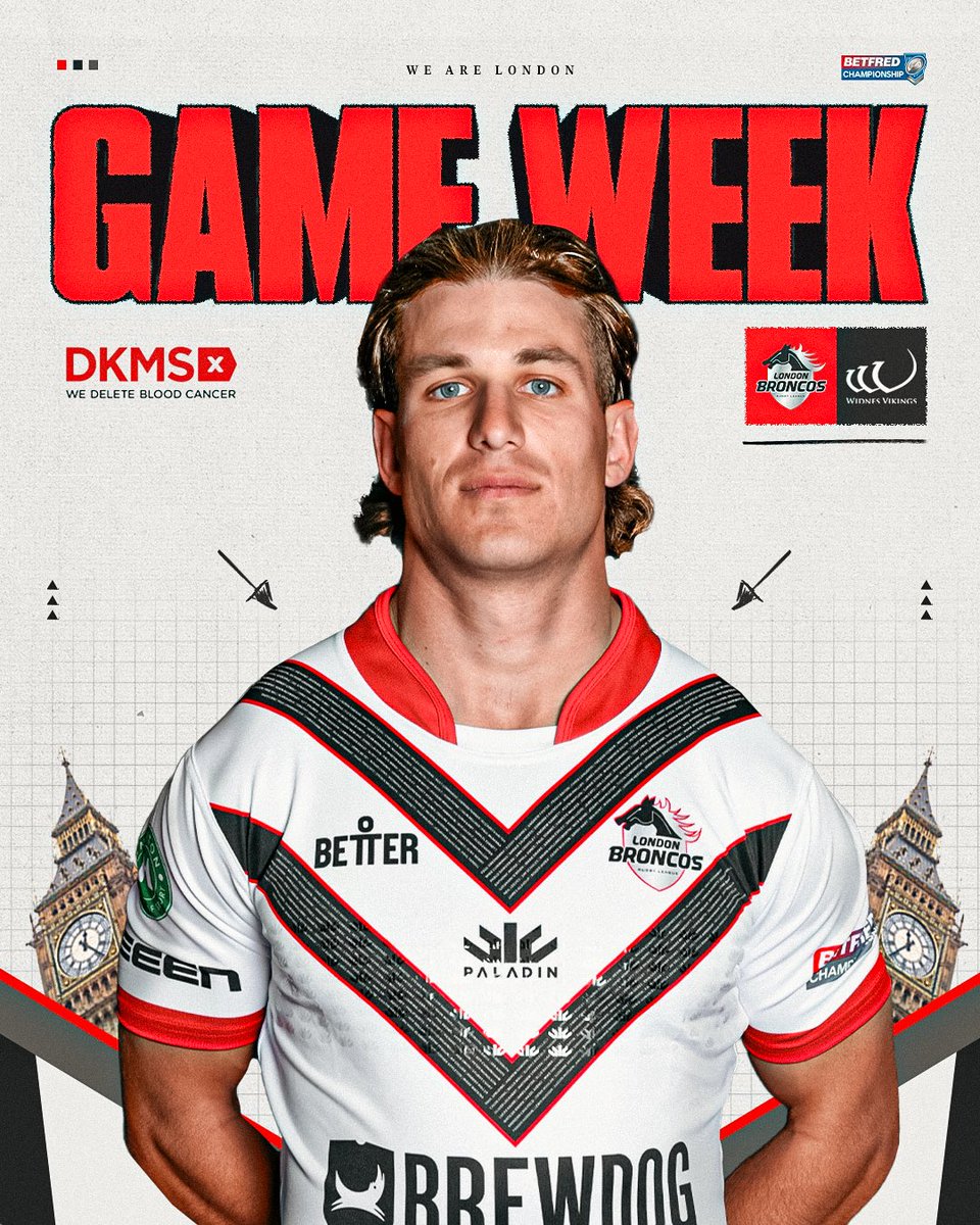 London Broncos (@londonbroncosrl) on Twitter photo ๐ฃ๏ธ| ๐๐โ๐ ๐๐๐๐๐๐๐๐!!
We return ๐ on Saturday with <a href="/WidnesRL/">Widnes Vikings</a> the visitors.
๐๏ธ Saturday, May 31st
โฐ 5pm KO
๐๏ธ Cherry Red Records Stadium
๐ค <a href="/DKMS_uk/">DKMS UK | We Delete Blood Cancer</a>
๐๏ธ londonbroncos.ticketco.events/uk/en/m/e/londโฆ
#WeAreLondon๐ ๐ฃ๏ธ| ๐๐โ๐ ๐๐๐๐๐๐๐๐!!
We return ๐ on Saturday with <a href="/WidnesRL/">Widnes Vikings</a> the visitors.
๐๏ธ Saturday, May 31st
โฐ 5pm KO
๐๏ธ Cherry Red Records Stadium
๐ค <a href="/DKMS_uk/">DKMS UK | We Delete Blood Cancer</a>
๐๏ธ londonbroncos.ticketco.events/uk/en/m/e/londโฆ
#WeAreLondon๐