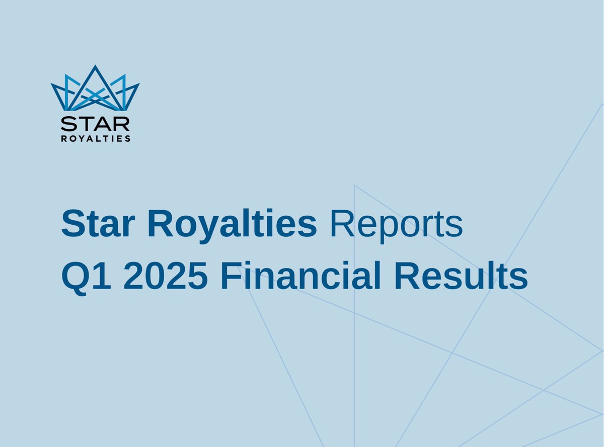 Star Royalties Ltd. is pleased to announce its Financial Results for Q1 2025. 
Read the news release here: starroyalties.com/news/20250527-…