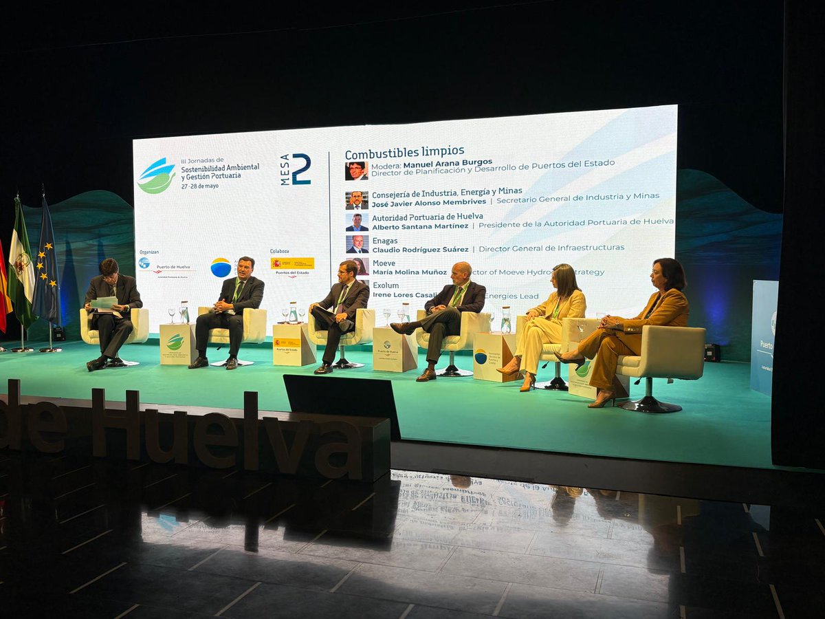 APHuelva's tweet image. Junto a nuestro presidente, Alberto Santana, han inaugurado la cita el presidente de @PuertosEstado, Gustavo Santana; @MedioAmbAND @LinaGarcia_AND; @AytoHuelva @PilarMirandaPlt; @DipuHU David Toscano; #PIANC Esteban Lefler; y @atpyc_pianc  Manuel Arana