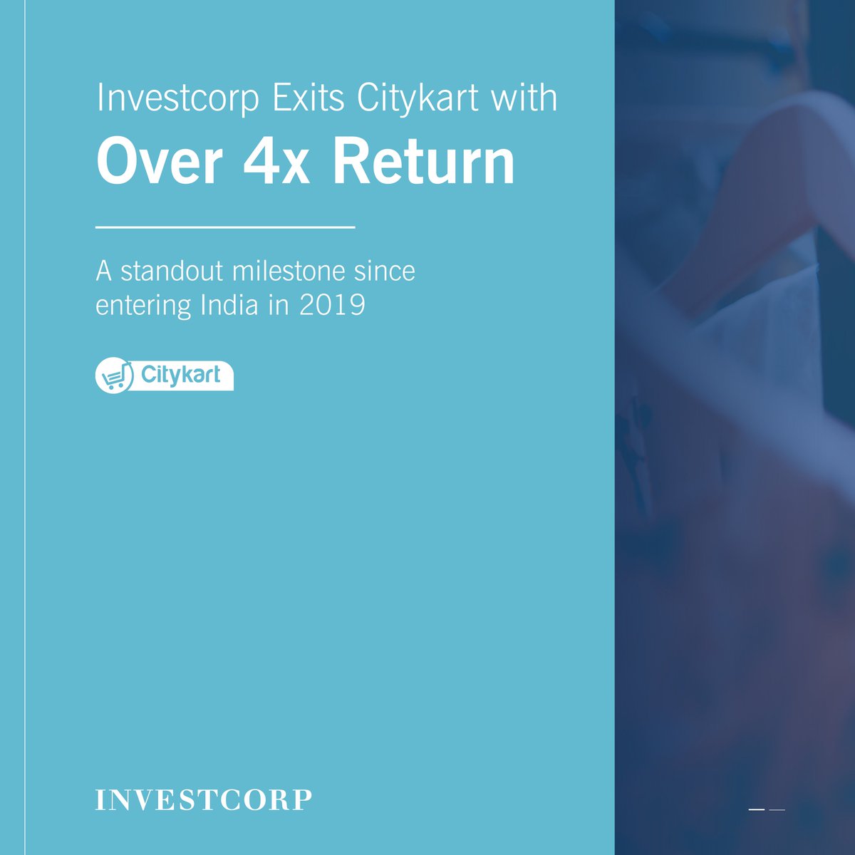 Investcorp's tweet photo. #Investcorp exits #Citykart with a 4x+ return - a standout milestone since entering India in 2019. Gaurav Sharma, Partner &amp; Head of India Investments: “Our first India deal shows our strategy of backing founder-led, high-growth businesses and delivering strong returns.” https://t.co/OC3NTqjcv3