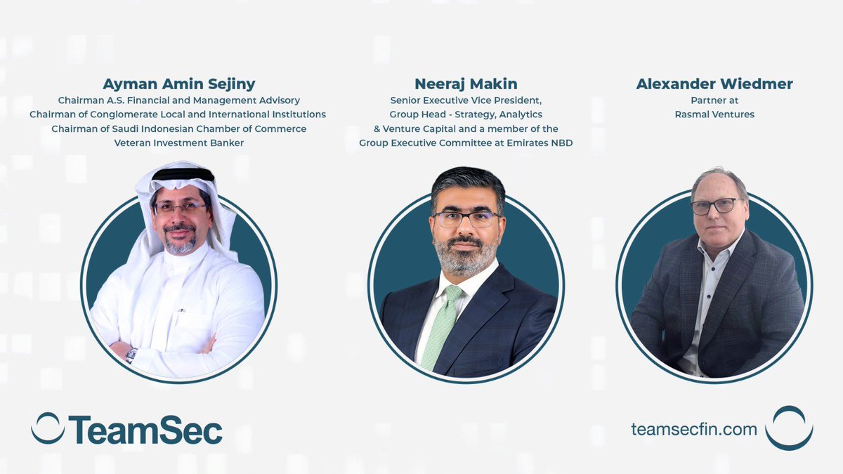 TeamSec olarak, vizyonumuzu ve stratejik hedeflerimizi güçlendirmek adına, yeni dönemde finans dünyasının üç önemli lideriyle yolumuza devam ediyoruz: Ayman Sejiny, Alex Wiedmer ve Neeraj Makin. 
linkedin.com/feed/update/ur…