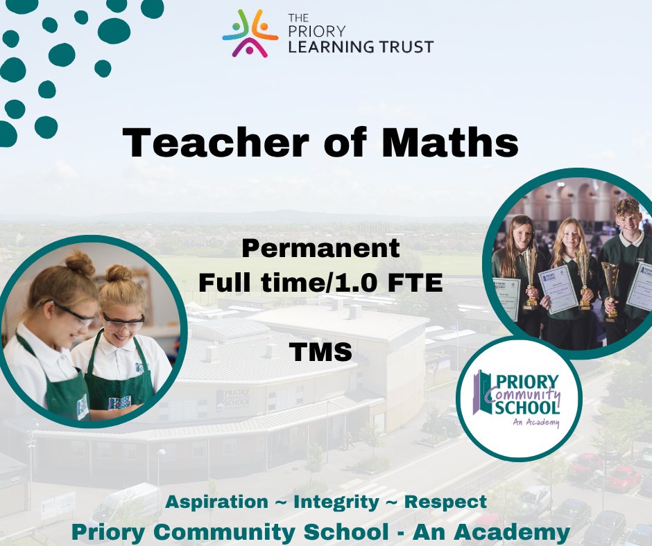 TPLT Careers (@tpltcareers) on Twitter photo - Teacher of Maths -
<a href="/Priorycsa/">Priory Community School - an Academy</a>
Join us in shaping the future, one student, one teacher, and one community at a time.
For more information & to apply, please visit the link below;
bit.ly/45pxjEX
#JobSearch #Careers #JobOpening - Teacher of Maths -
<a href="/Priorycsa/">Priory Community School - an Academy</a>
Join us in shaping the future, one student, one teacher, and one community at a time.
For more information & to apply, please visit the link below;
bit.ly/45pxjEX
#JobSearch #Careers #JobOpening