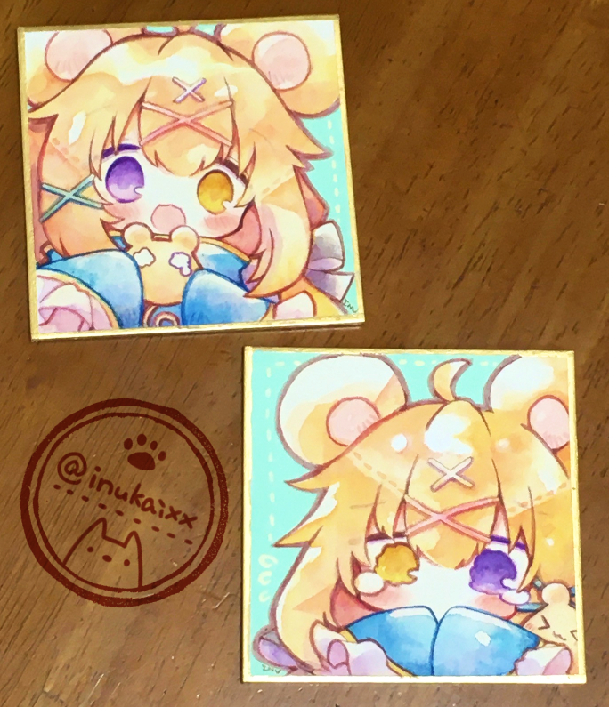 キュー&ピィ、ふたごです(透明水彩) 