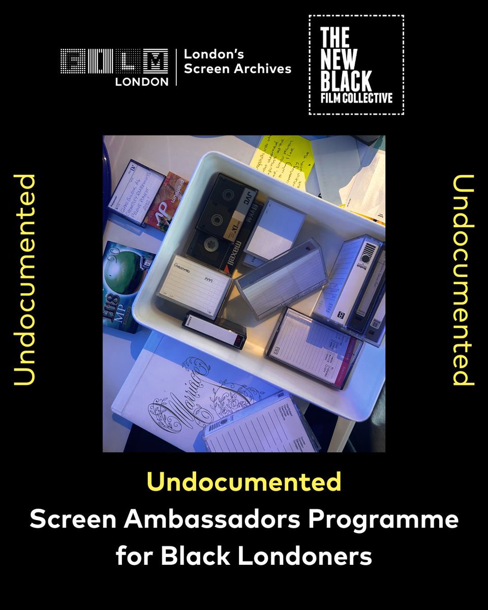 Film_London's tweet photo. 📣London's Screen Archives and @TNBFC presents - Undocumented: Screen Ambassadors Programme for Black Londoners. 

Looking for 40 Black Londoners to join a series of workshops.

Deadline: Monday 9 June at 11:59pm 

Apply here: https://t.co/LUizzFS95D https://t.co/RHgcXF1BU1