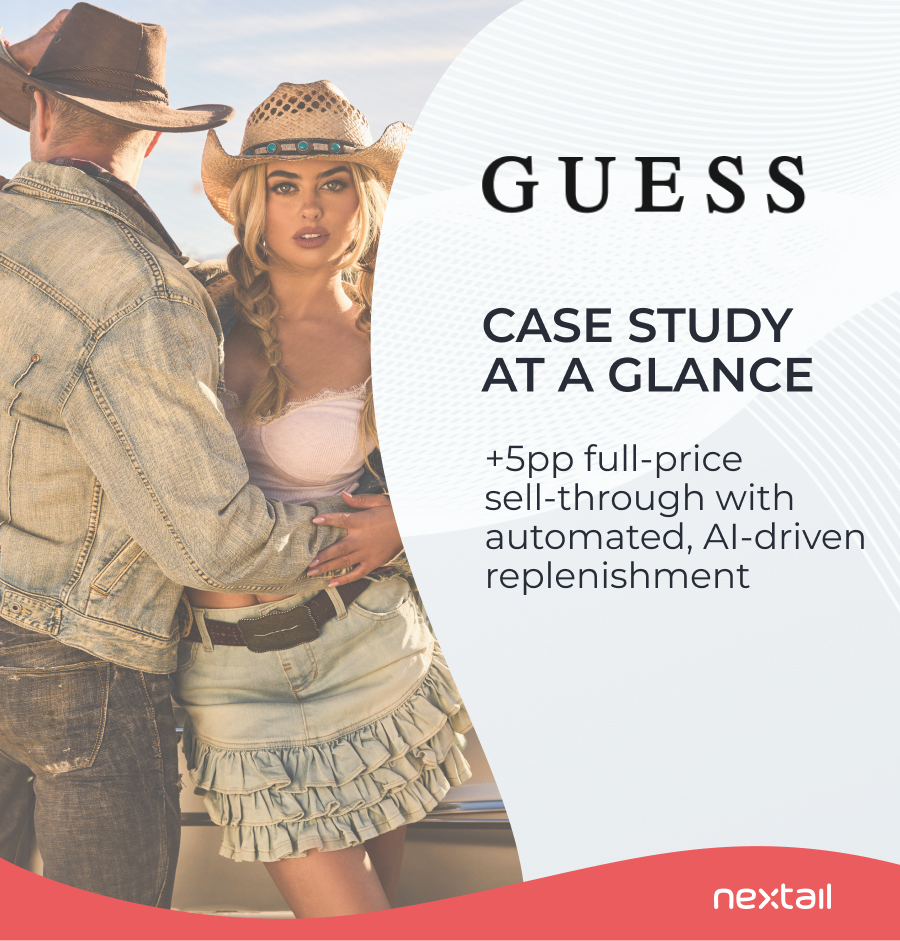 Nextail_co's tweet photo. 👕 Better inventory placements, higher margins, fewer stockouts – that’s smart retail.

See how @GUESS #inventorymanagement strategy underwent a paradigm shift with @Nextail_co achieving stronger sales and greater flexibility.

#PoweredbyNextail https://t.co/EHVm3s0J9v