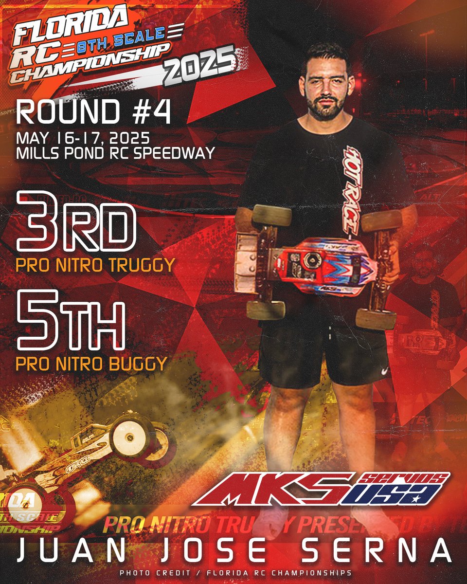 Congrats MKS ServosUSA.com team 🇨🇴Juan Jose Serna did good job🥉 at 🏁🇺🇸2025 Florida RC Championships Round #4 - Mills Pond RC Speedway.🇺🇸🏁

#MKSservosUSA #MKSservos #MKSservo #MKS #HBL599
#FloridaRCChampionships #SWORKzRC