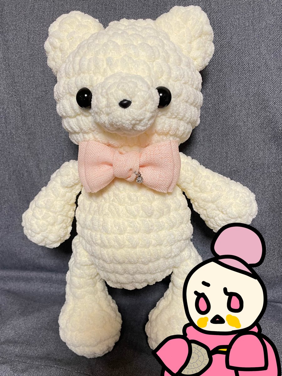 putomidesu's tweet image. 編みぐるみを編みました🧶
可愛くできて嬉しい(ơ ·̭ ơ)♡
 #ぷとみ  #ゆるいイラスト  #オリキャラ  #あみぐるみ