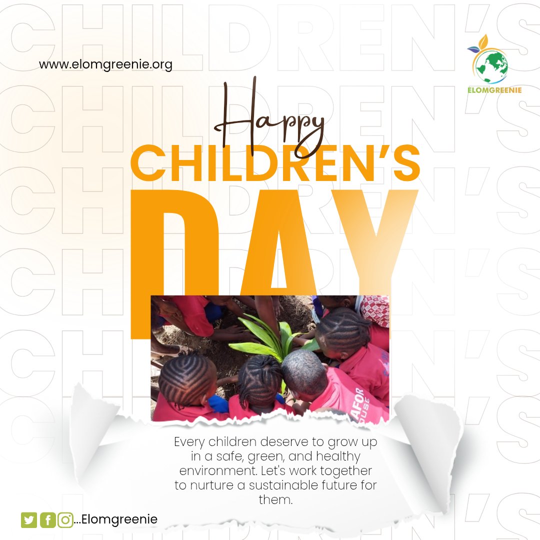 Happy #ChildrenDay! 🌎 May every child grow up in a safe, green, and healthy #environment. Let's work together to nurture a sustainable future for them.