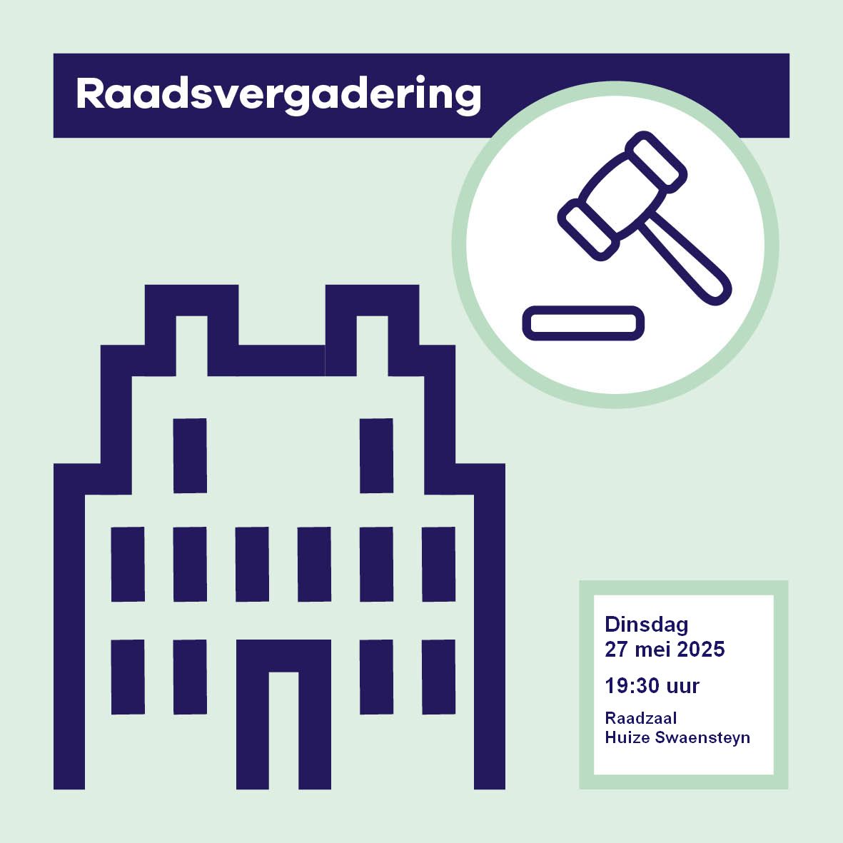 De raadsvergadering is live te volgen via lv.bestuurlijkeinformatie.nl.