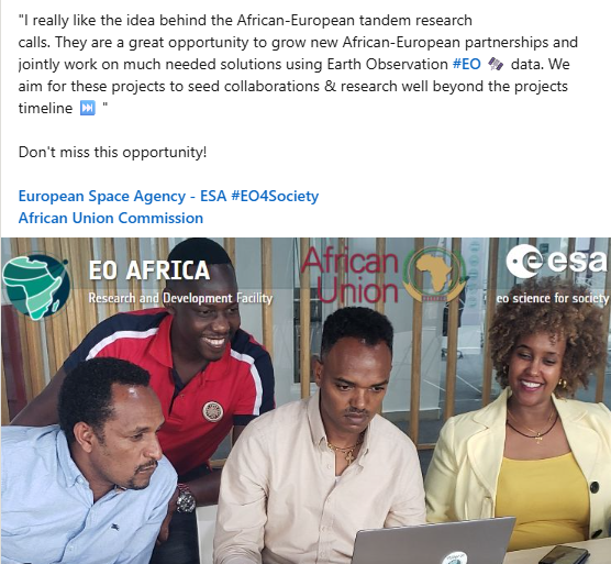 EO AFRICA R&D Facility (@eoafricard1) on Twitter photo Do you know that we have a call for collaborative research projects open until the 🗓️ 15th of June 2025?
eoafrica-rd.org/research/call-…
Here's the take of #RoelofRietbroek, <a href="/EOAfricaRD1/">EO AFRICA R&D Facility</a> research coordinator on the call 🤓 : Do you know that we have a call for collaborative research projects open until the 🗓️ 15th of June 2025?
eoafrica-rd.org/research/call-…
Here's the take of #RoelofRietbroek, <a href="/EOAfricaRD1/">EO AFRICA R&D Facility</a> research coordinator on the call 🤓 :