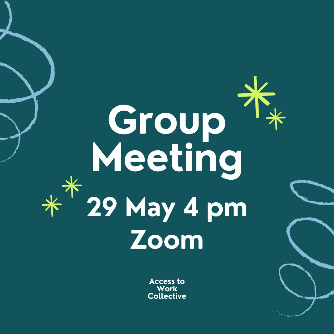 We're hosting our first group meeting on 29 May, from 4 pm to 5.30 pm on Zoom.

Join our Access to Work Collective Group to register to attend the meeting, and let us know if you have any access requirements.

linkedin.com/groups/1006429…

#AccessToWorkCollective #AccessToWork