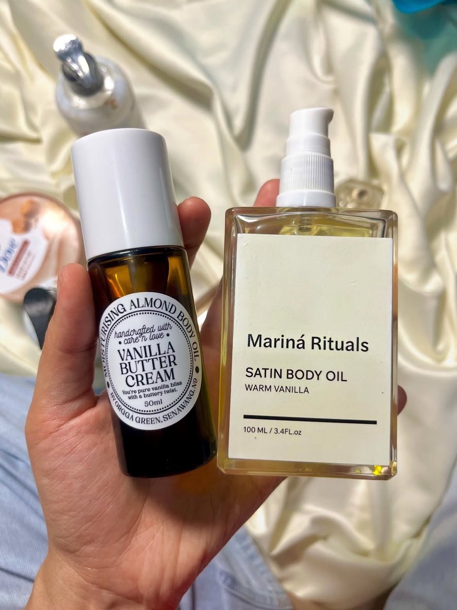 ayuaqilahj's tweet photo. Since i amalkan body oil, i dah tak pernah ada masalah kulit kering. Kulit i sentiasa rasa smooth and hydrated.

Paling best, kulit i rasa makin anjal. Wrinkles kat tangan pun faded. Lurveee! 

And these two are my fav!😍♾️ https://t.co/RD1Tg0klUy