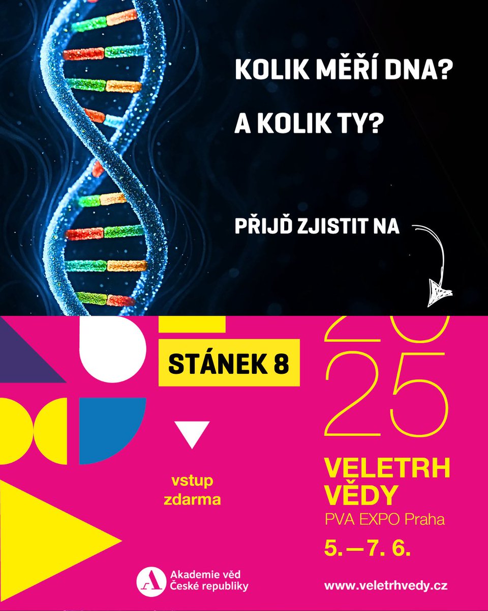 Institute of Molecular Genetics (@imgprague) on Twitter photo Svátek vědy již příští týden.
✨Přijď na největší vědecký veletrh u nás!
🧬Jsi vyšší než DNA? Zjistíme!
<a href="/Akademie_ved_CR/">Akademie věd ČR</a>
veletrhvedy.cz Svátek vědy již příští týden.
✨Přijď na největší vědecký veletrh u nás!
🧬Jsi vyšší než DNA? Zjistíme!
<a href="/Akademie_ved_CR/">Akademie věd ČR</a>
veletrhvedy.cz