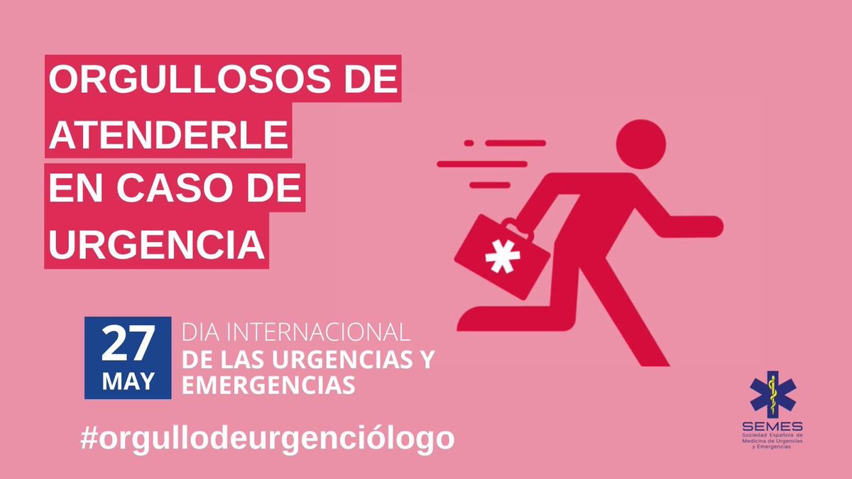 Feliz día de las urgencias y emergencias a todos los compañeros 

#27M #EMDay #OrgulloDeUrgenciologo #EmergencyDay