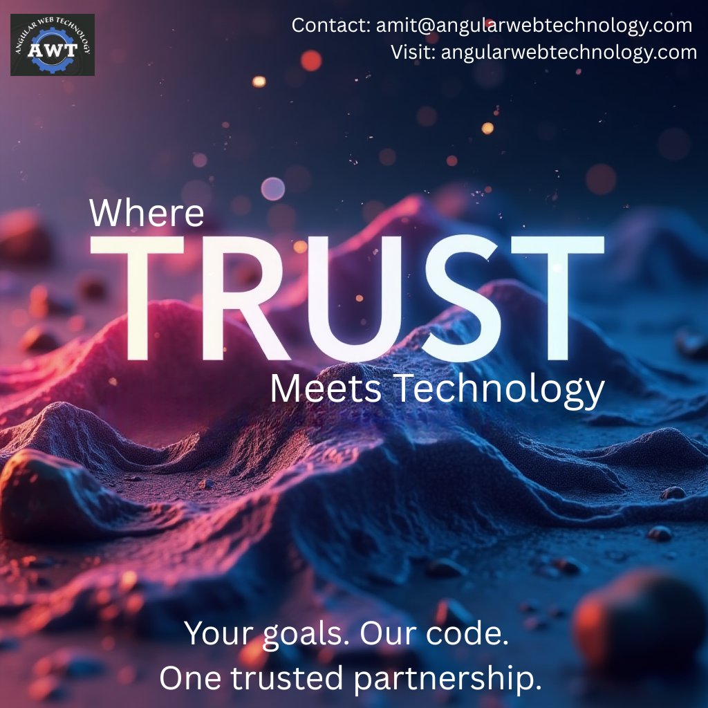 AngularWebTech's tweet photo. 🤝Where Trust Meets Technology 💻
At Angular Web Technology (AWT), we believe in building trust first. We turn your ideas into working code—with honesty, quality, and on-time delivery.

📩 Contact: amit@angularwebtechnology.com
🌐 Visit: https://t.co/DWPSv9Sr4K
#WebDevelopment https://t.co/49m1EBJHT1