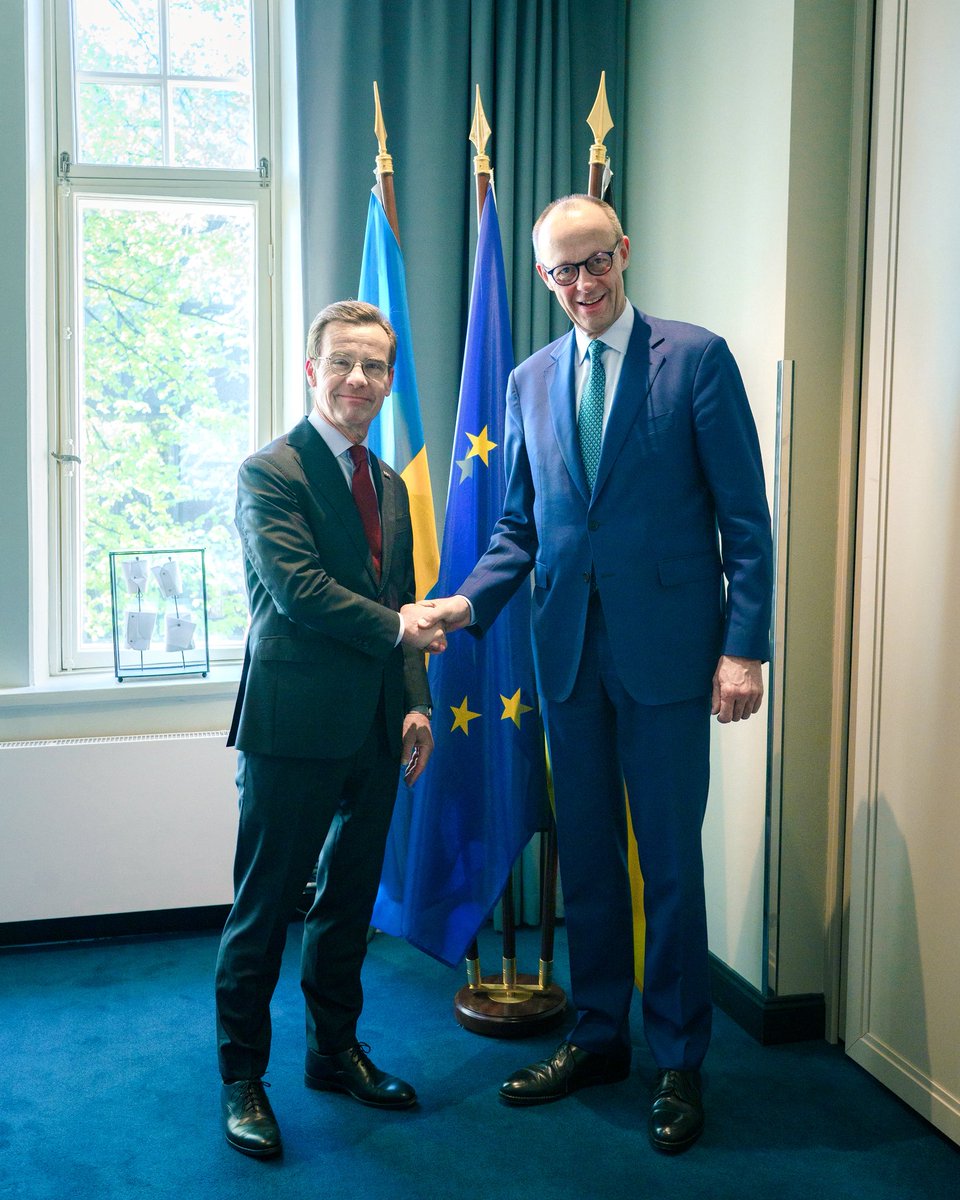 Breakfast with my friend, the new German Chancellor Friedrich Merz. We share strong ambitions for a more innovative and competitive Europe, with German and Swedish industries leading the way.

We also discussed the unacceptable humanitarian situation in Gaza and reaffirmed our