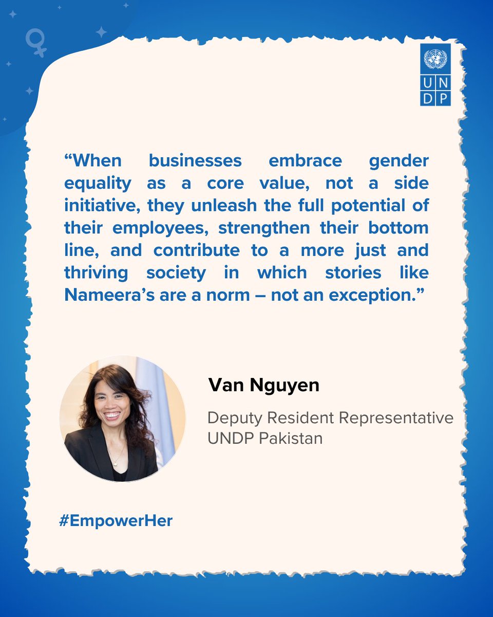 Pakistan ranks near the bottom of global gender equality indexes — but it doesn’t have to stay there.

In her latest blog, @Van_ntn, Deputy Resident Representative at #UNDPinPakistan, makes a compelling case for why the private sector must lead the charge on closing the gender