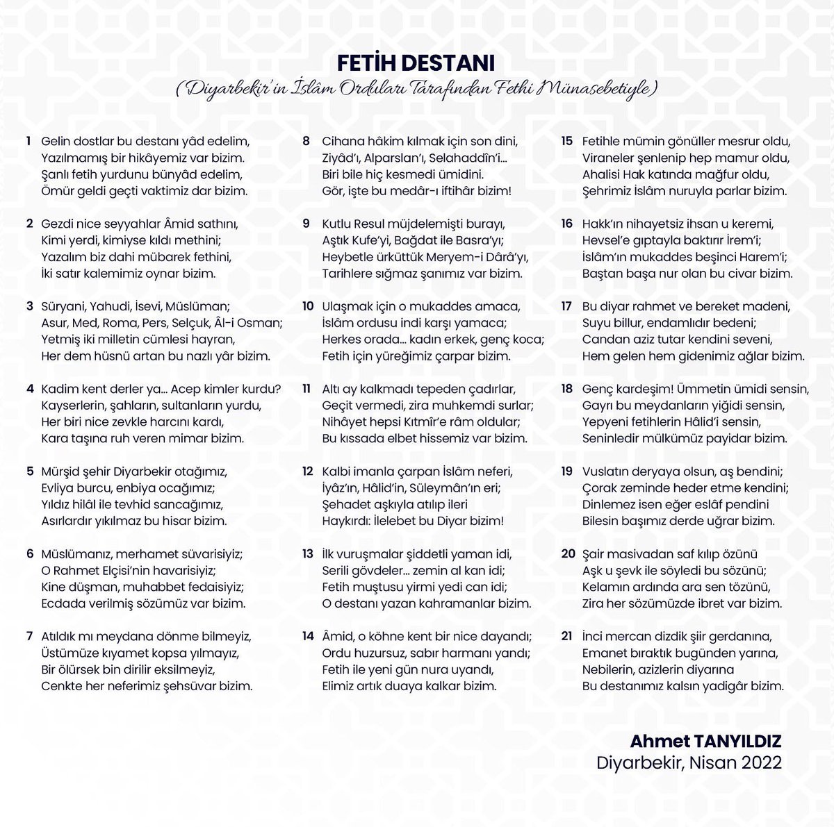 Diyarbakır’ın fetih yıldönümü kutlu olsun…
#fetih 
#Diyarbakır