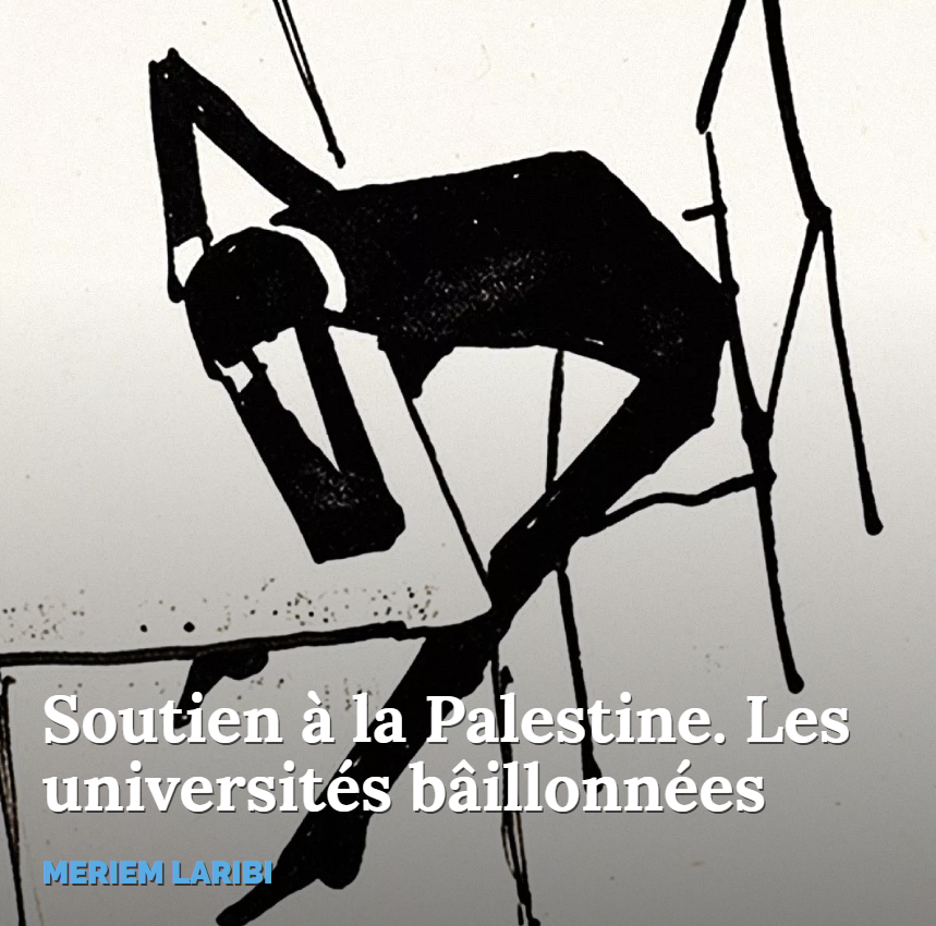 A la veille de la décision du tribunal dans le procès contre <a href="/frburgat/">François Burgat</a>, <a href="/Meriem_Laribi/">Meriem Laribi مريم لعريبي</a> a mené un reportage sur les atteintes à la liberté académique et à la liberté d'expression dans les universités françaises lorsqu'il s'agit de la #Palestine.
orientxxi.info/magazine/souti…