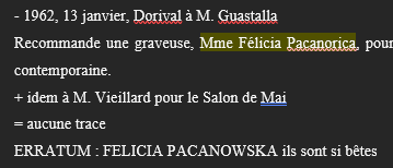 souvenir de moi en panique qui cherche pendant trois heures "Pacanorica" pour me rendre compte une semaine plus tard que les conservateurs avaient juste mal écrit le nom de l'artiste snif