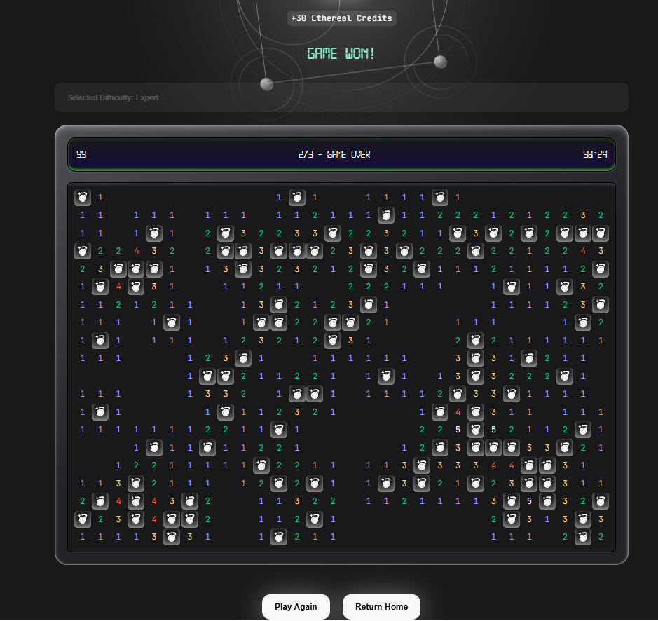 gotta stack those Ethereal Credits on Magic Newton while I can. love that i can play Minesweeper to do just that