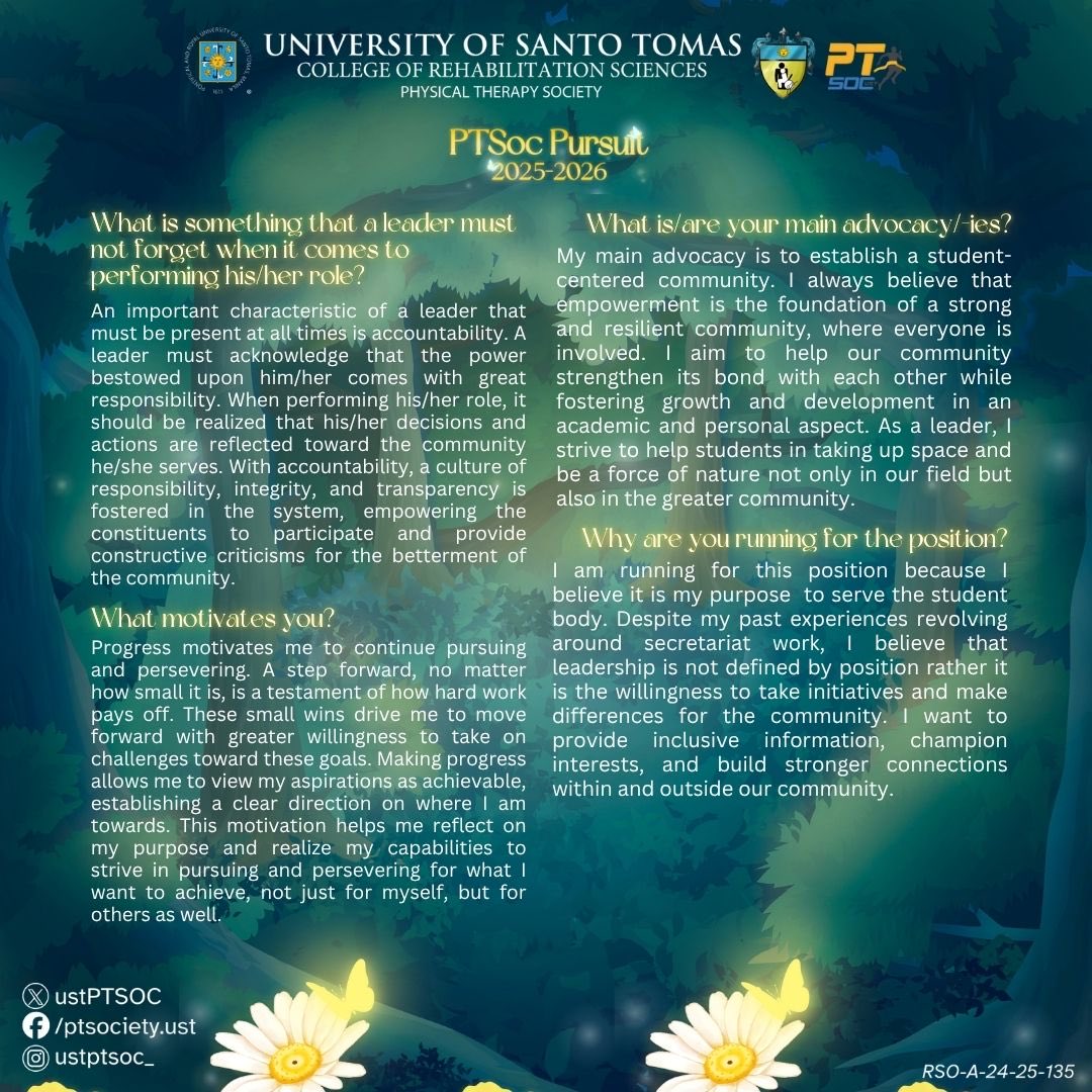 ustPTSOC's tweet photo. ... and again! 📣

☀️ Heads up PTFam, the candidates for the incoming Executive Board Members are here! 🌲

🧙‍♀️ Read up on our candidates and get ready for the special elections to be held tomorrow (May 28, 2025)! 🍃 https://t.co/aJcxUYMt8K