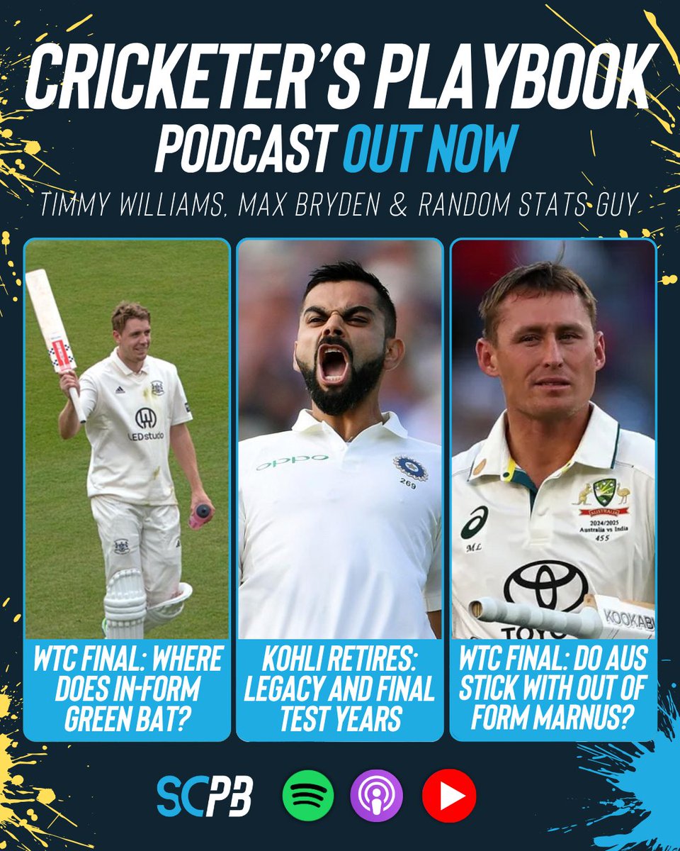 Marnus vs Konstas, who opens for Australia in the World Test Championship final? 🤔

The Cricketer's Playbook podcast with <a href="/timwill94/">Tim Williams</a>, <a href="/max_smart/">Max Bryden</a> and <a href="/randostatsguy/">Random Stats Guy</a> is live on YouTube &amp; Apple/Spotify 📺 shorturl.at/VwFhd