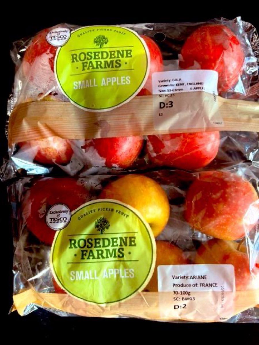 Tesco Rosedene Farms apples. 
It sounds like a quintessentially British farm…except the apples are from France. 

It’s time to end the supermarket farmwashing that dupes shoppers into thinking they are buying British food, when instead, they are buying produce from overseas.