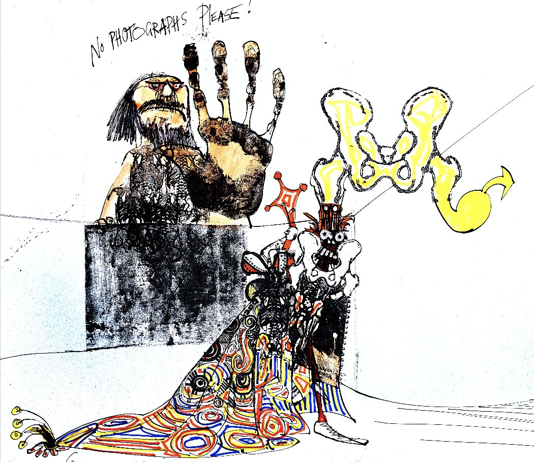 No Photographs Please! Well it's Tuesday after all, it's been a long weekend and my pelvis is missing...have you seen it?

#RalphSteadman #Illustration #Tuesday