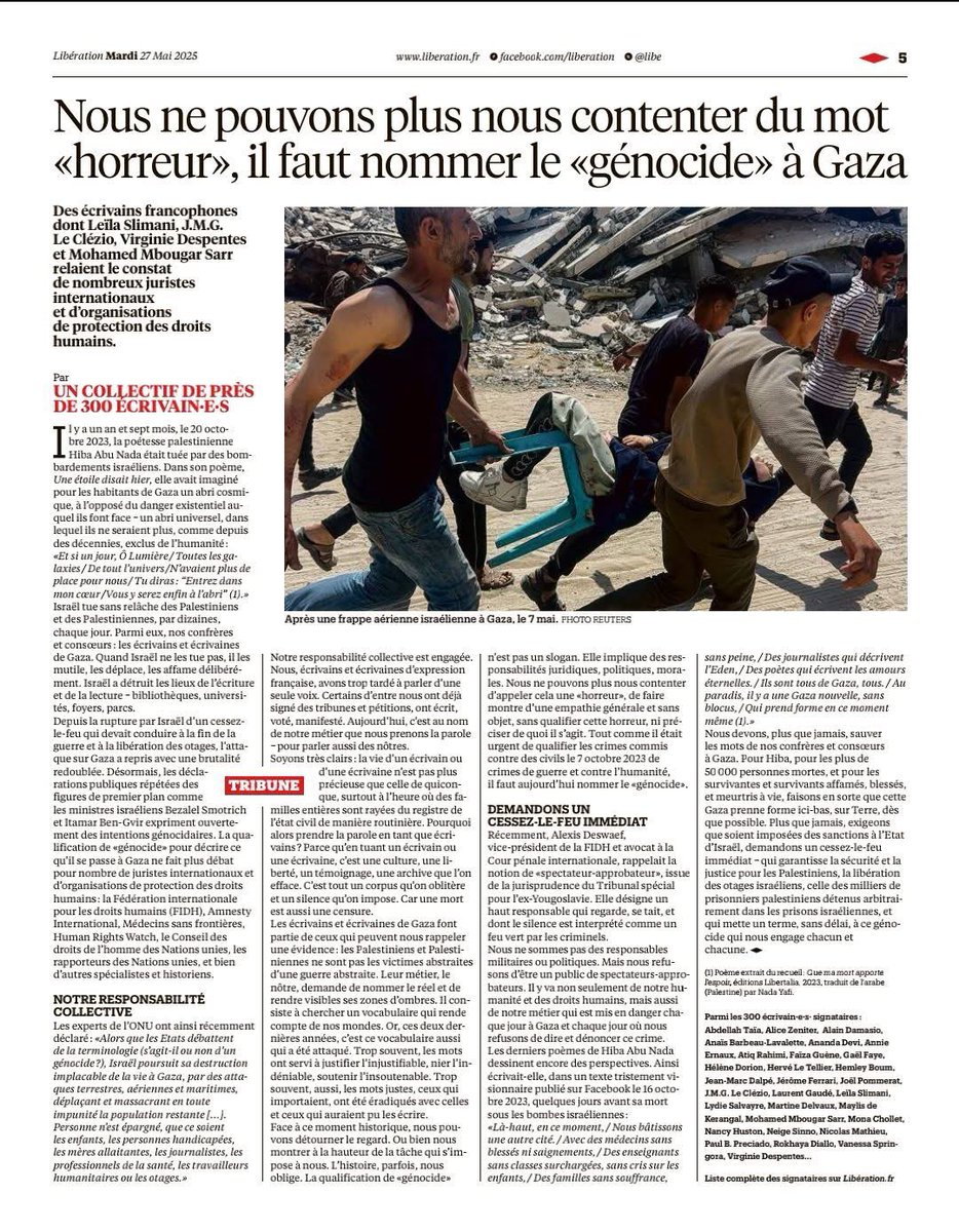 #Génocide. Le mot qu'il n'est désormais plus possible d'éviter de prononcer pour décrire ce qui se passe à #Gaza.