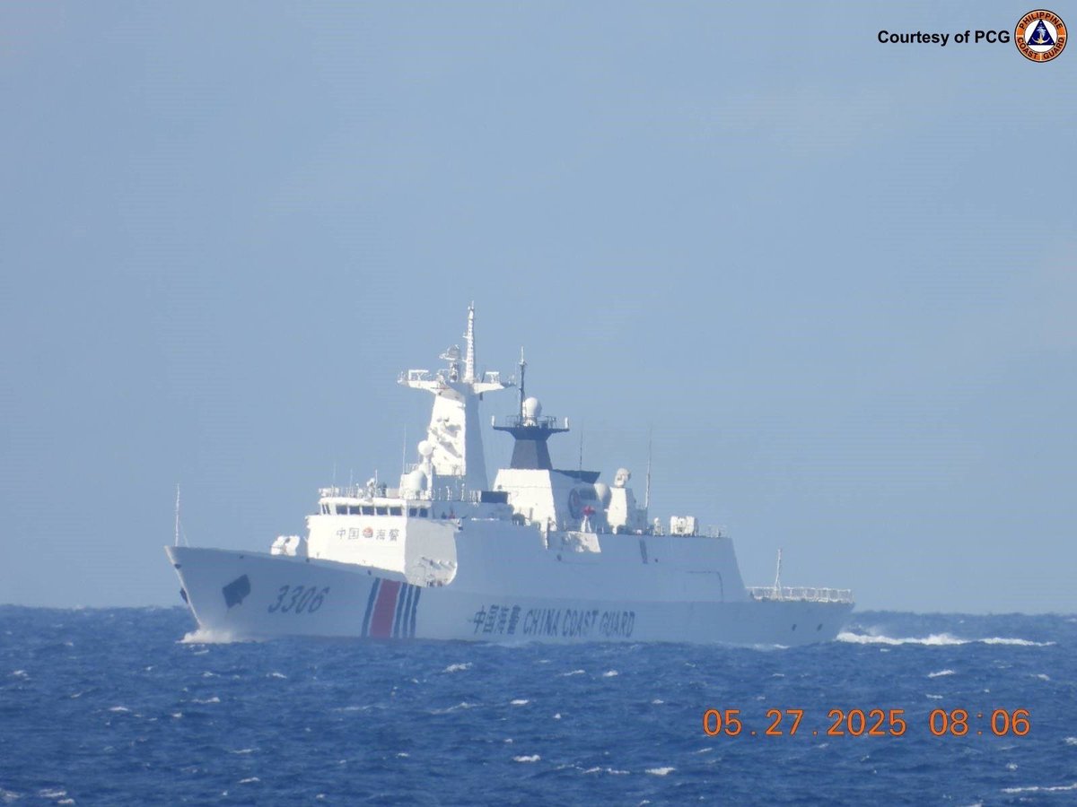 jaytaryela's tweet photo. PCG Update on Atin Ito Convoy En Route to Pagasa as of 3 PM Today

As of 3 PM today, the Philippine Coast Guard (PCG) reports the presence of two vessels from the China Coast Guard with bow numbers CCG 3306 and CCG 21549, which have been observed shadowing the Atin Ito convoy approximately 58 nautical miles off the coast of El Nido.

To safeguard the civilian vessel MV Kapitan Oca, carrying both Filipino and foreign civilians, the PCG Commandant, Admiral Ronnie Gil Gavan has deployed its two vessels, BRP Melchora Aquino and BRP Malapascua.

In response to the unauthorized patrol by the China Coast Guard, the PCG vessels have initiated radio communications to challenge CCG 3306's claim of operating under the jurisdiction of the People’s Republic of China. BRP Melchora Aquino has asserted that this area lies within the Exclusive Economic Zone (EEZ) of the Philippines, emphasizing that the China Coast Guard vessels lack legal authority over these waters, as outlined by the United Nations Convention on the Law of the Sea (UNCLOS) and the 2016 Arbitral Award.

At present, CCG 3306 is located 4 NM nautical miles from the Atin Ito vessel, while CCG 21549 is also positioned 4 NM nautical miles away.

The Philippine Coast Guard remains dedicated to ensuring the safety and security of all civilians participating in the civil society-led musical concert on Pagasa Island.