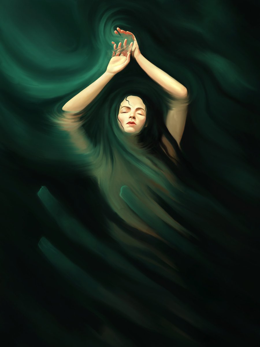 tayaferdinand's tweet image. Now she’s deep down.
Eyes shut, but she still sees.
Reaching for something just out of reach.
