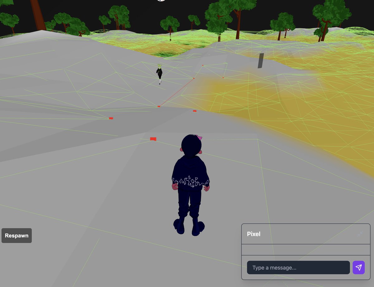 Super distracted on this restructure of character schema to support fully customized home spaces for each of your characters. Also terrain and tree generation with navmesh gen and NPC pathfinding! Trees alone was really difficult. Took a walk to see irl trees to figure it out.