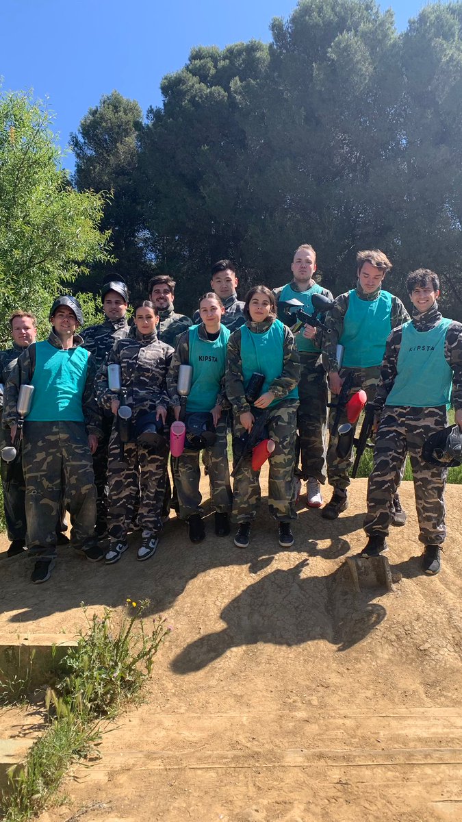 SintACatGroup's tweet photo. El viernes pasado, nuestros estudiantes de doctorado,  máster y grado disfrutaron de una buena mañana en Action Aventura y Paintball Valladolid . https://t.co/RCiSJMAZg7