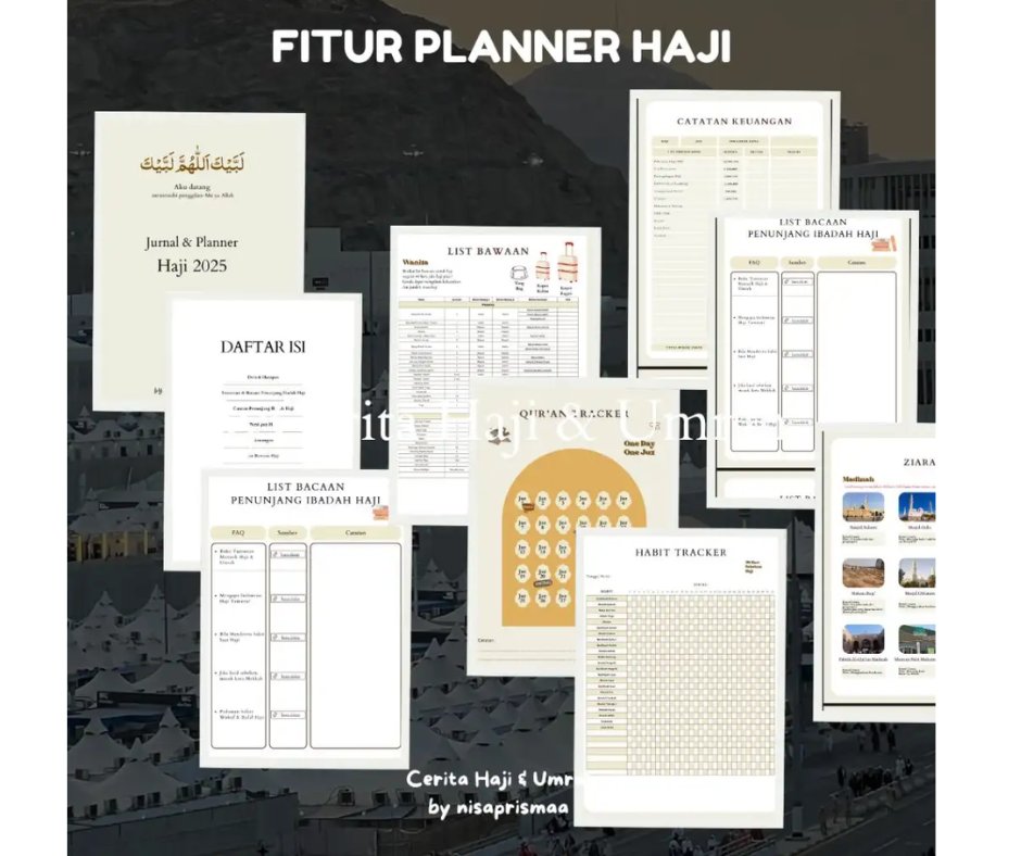 Mufidah026's tweet photo. Planner &amp; Jurnal Haji 2025 | List Kebutuhan | Tracker Ibadah | Ziarah | DLL from galerifida @ https://t.co/Ki5747CAGI 
#zonauang #planner2025 #planner #haji2025 #ibadah #Muslim #planneribadah https://t.co/LodudUUaBU
