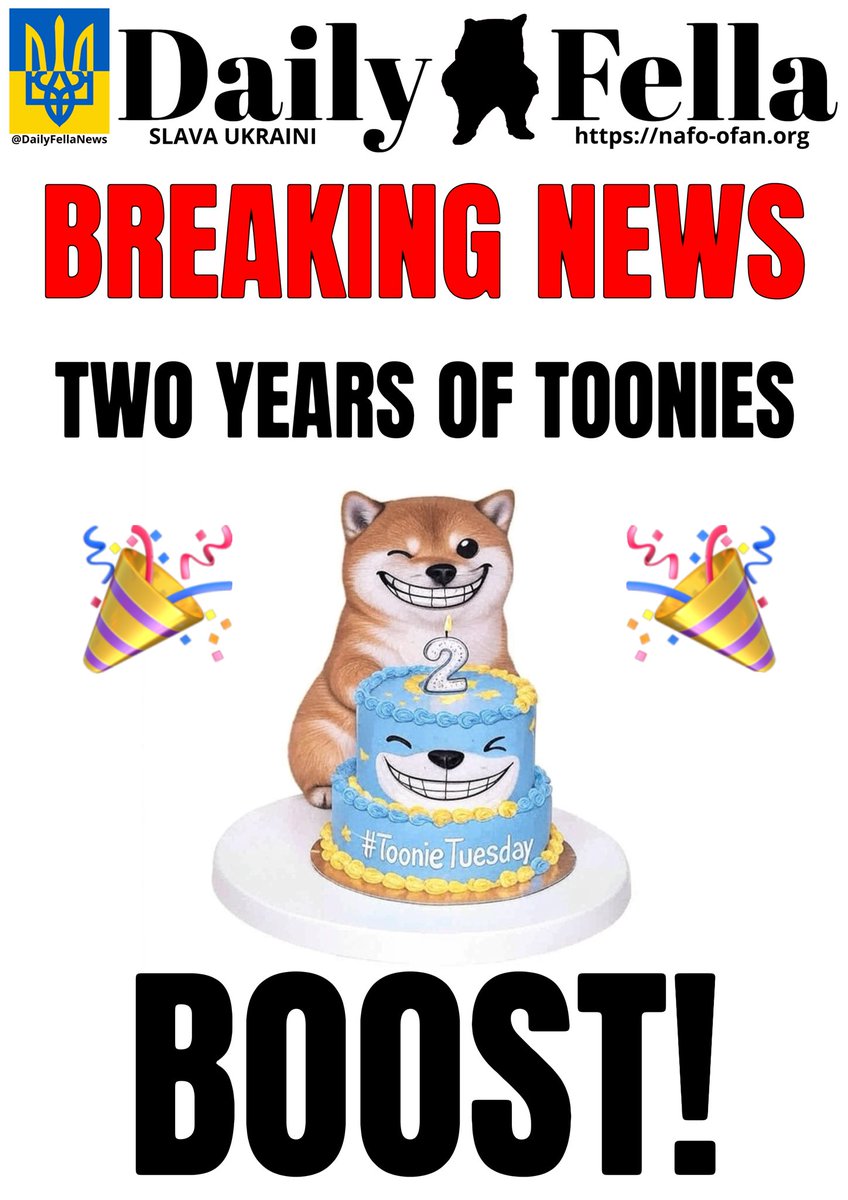 ‼️🚨 BREAKING NEWS 🚨‼️

🎉🎊 ITS #ToonieTuesday’s birthday🎊🎉

What better way to celebrate than to send some Toonies for <a href="/Oksii33/">Oksii ✚ 🇺🇦</a> &amp; 101st Guard Brigade of General Staff &amp; the 1st Mechanized Battalion of the 54th Mechanized Brigade.

(Thank you to all at Toonie Tuesday for your