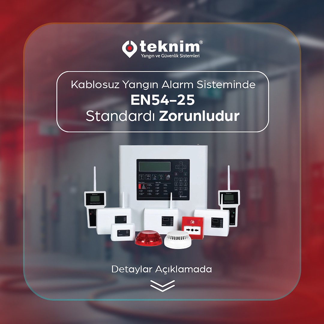 Kablosuz yangın algılama sistem bileşenlerinin tümünde EN54-25 standardı olması zorunludur.

#teknim #yangınalarm #yönetmelik #kablosuzyangınalarm #yangınyönetmeliği #en54 #yerliüretim #kablosuzdedektör
