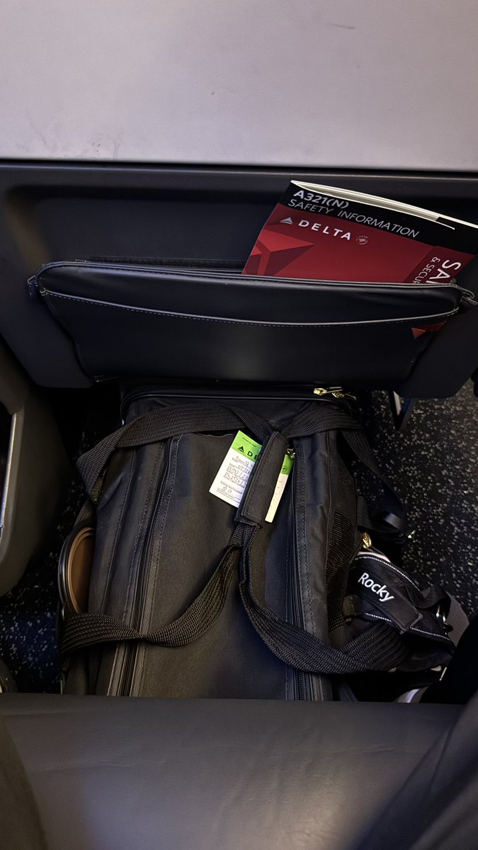 rontyoung's tweet image. Paid $150 for my dog and I can’t even get the carrier under the seat @Delta .  Totally unacceptable