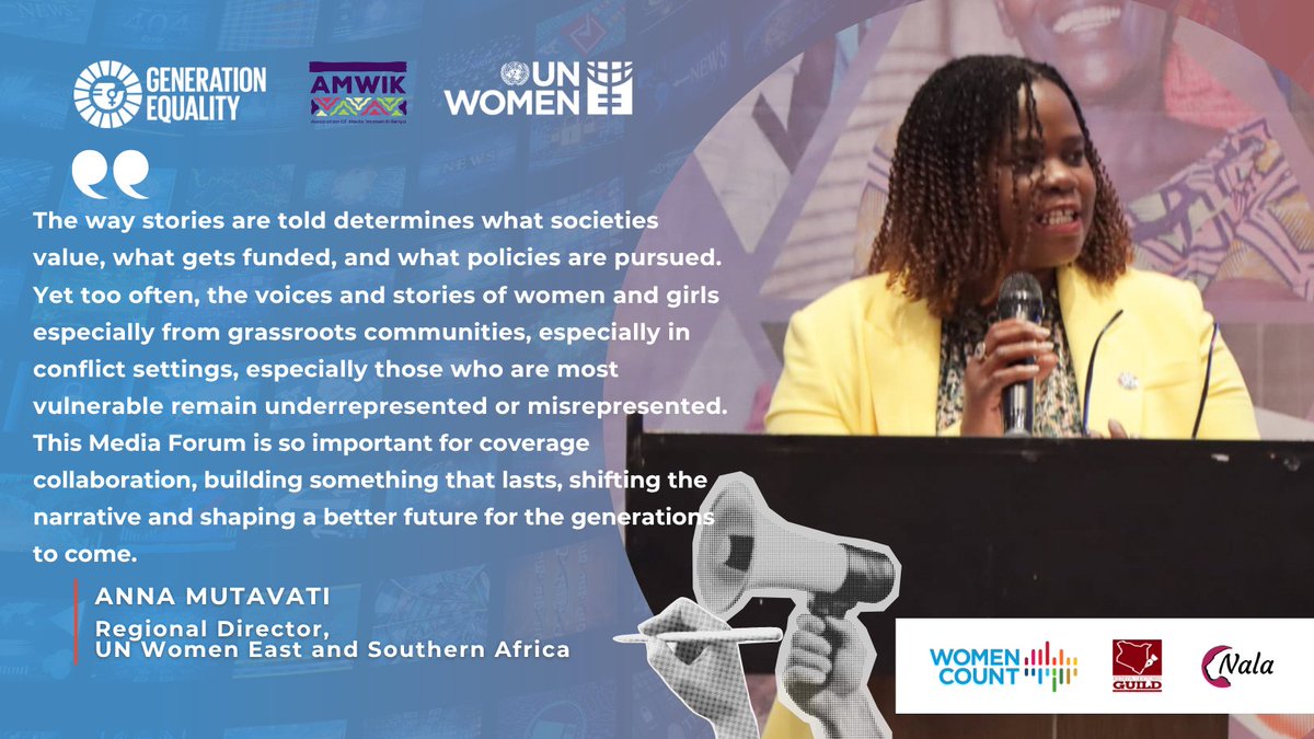 UN Women Africa (@unwomenafrica) on Twitter photo Bias for action must be initiated and working with women to shape the narrative is paramount to advancing #genderequality. Here's <a href="/annamutavati/">Anna Mutavati</a>'s reflection from her opening remarks at the Media Forum. Bias for action must be initiated and working with women to shape the narrative is paramount to advancing #genderequality. Here's <a href="/annamutavati/">Anna Mutavati</a>'s reflection from her opening remarks at the Media Forum.