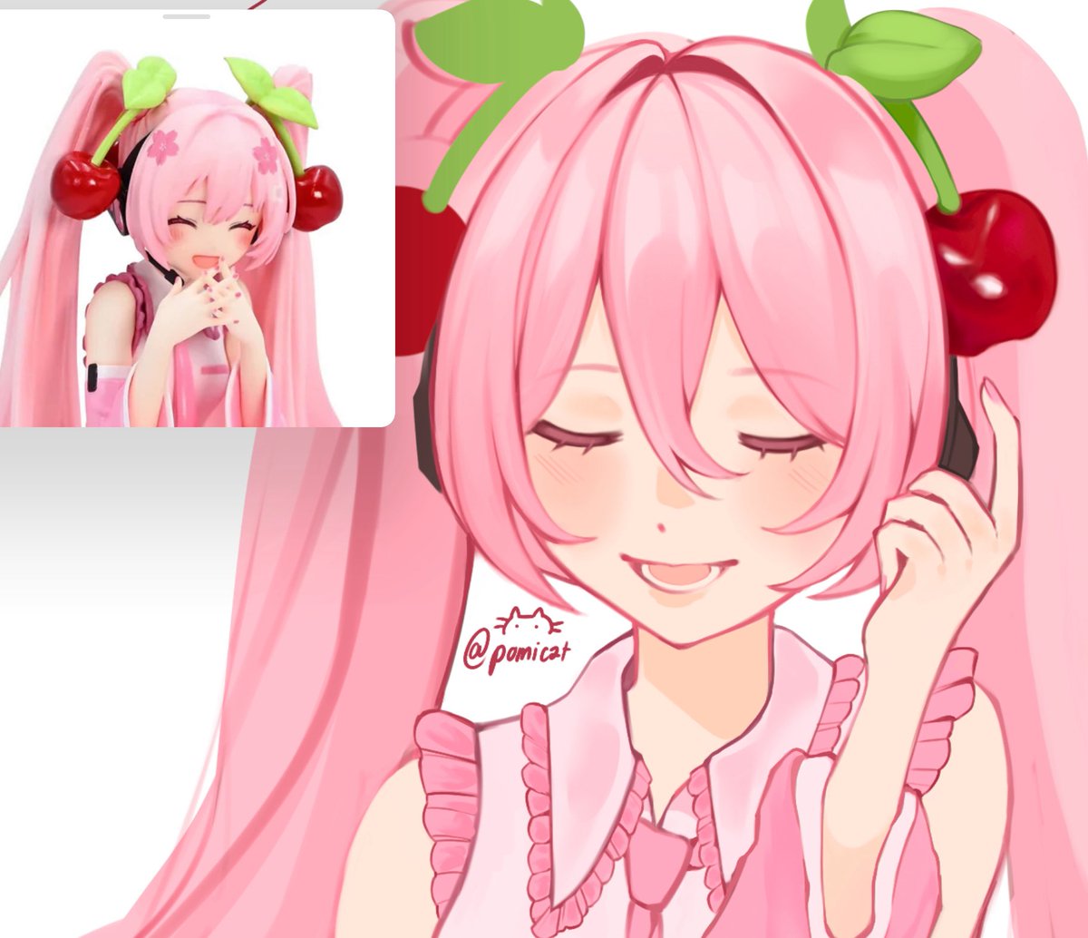 #HatsuneMiku 
sakura miku wip ٩(ˊᗜˋ*)و 

also we hit 100 recently! super thankful for the support i’ve received this past week;; i’ll be doing a small raffle soon as a token of appreciation 

still looking for #artmoots ! i love seeing art on my timeline