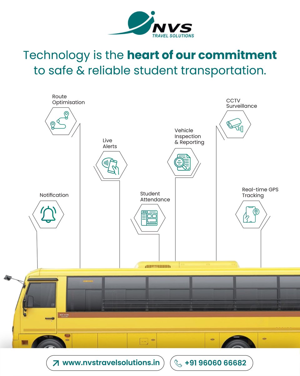 NvsPvt's tweet photo. Every parent deserves peace of mind. 💛
Every child deserves a safe ride to school. 🚌✨

At NVS Travel Solutions, we’re making that happen-one smart move at a time.

#peaceofmind #SafeRides #SmartTravel #schooljourney #nvstravelsolutions #EveryRideMatters https://t.co/QhFY9b3nKR