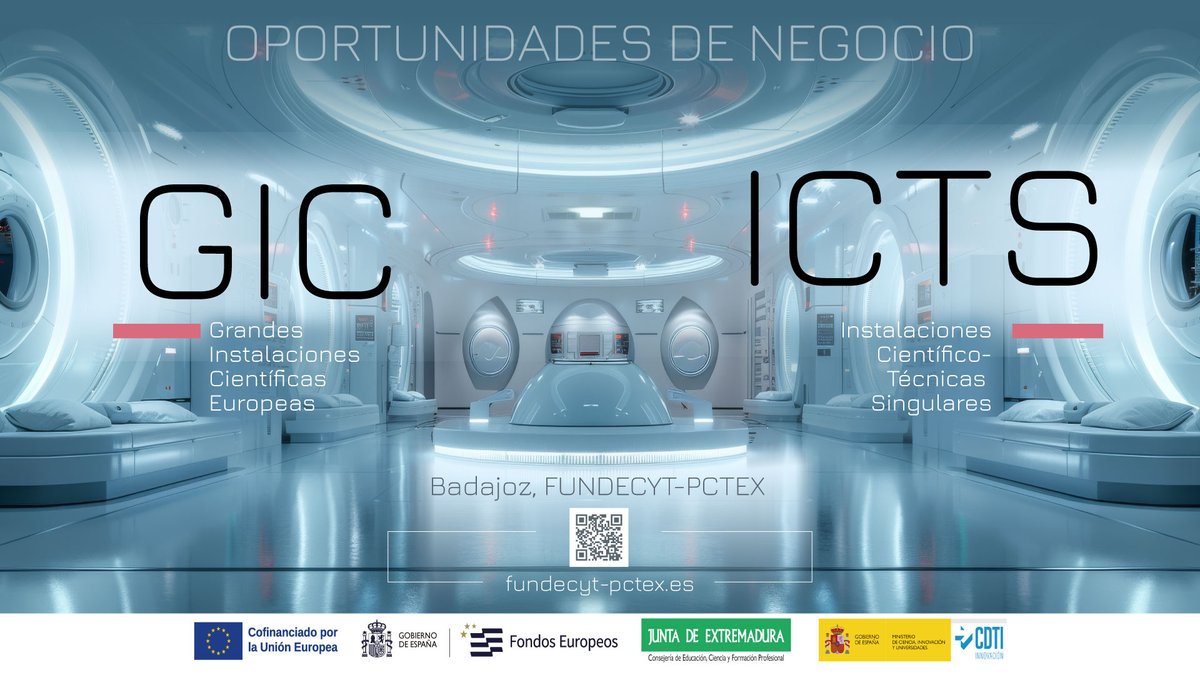 FUNDECYT-PCTEX (@fundecytpctex) on Twitter photo ¿Eres una empresa tecnológica o industrial de Extremadura con interés en internacionalizarte y acceder a grandes contratos?
Esta jornada es para ti.
9 de junio | Badajoz,  Salón de Actos de FUNDECYT-PCTEX | Oportunidades de Negocio en Grandes Instalaciones Científicas Europeas ¿Eres una empresa tecnológica o industrial de Extremadura con interés en internacionalizarte y acceder a grandes contratos?
Esta jornada es para ti.
9 de junio | Badajoz,  Salón de Actos de FUNDECYT-PCTEX | Oportunidades de Negocio en Grandes Instalaciones Científicas Europeas