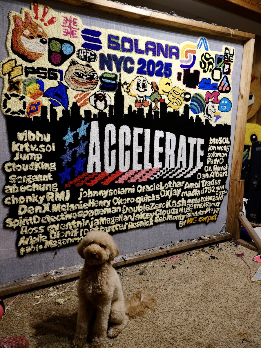mg_carpet's tweet photo. Almost done with the NYC @SolanaConf carpet!
Huge shoutout to everyone who tagged attendees and projects. This one’s packed with legends. 

@solana keeps leveling up. I’m glad to be part of it. https://t.co/YM2u6ekaVd