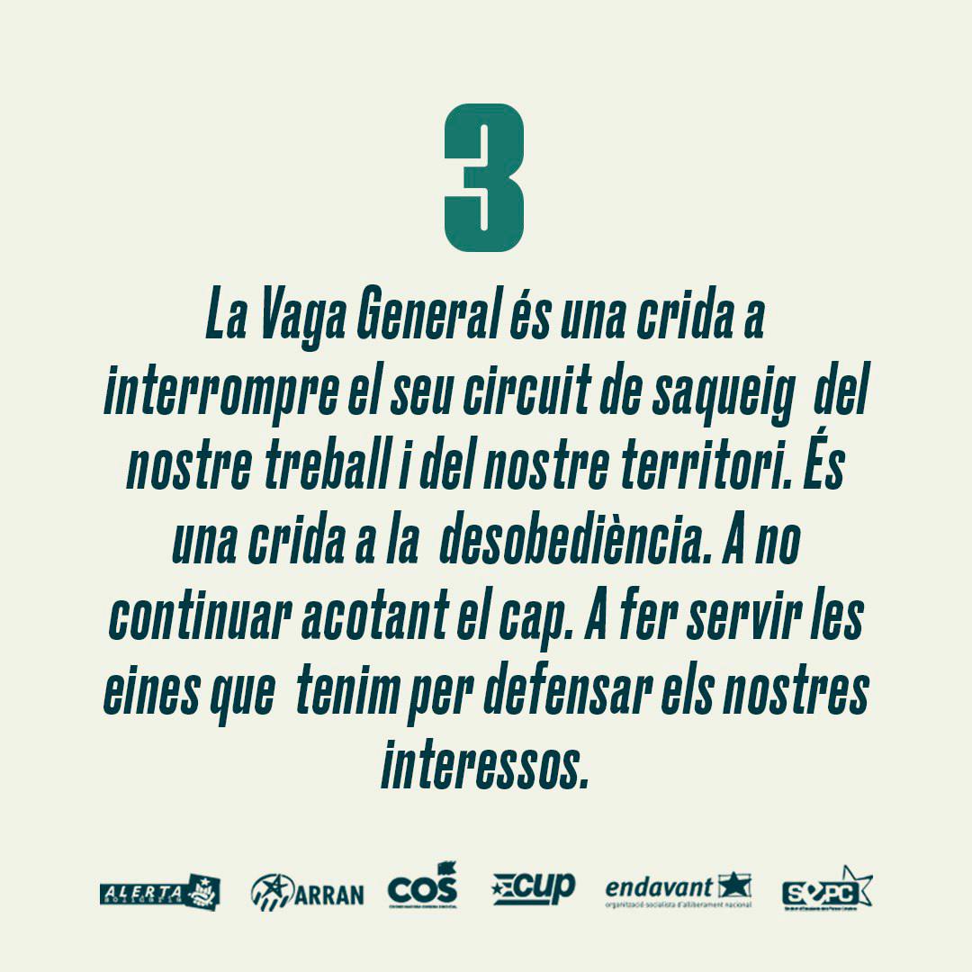 🚩Sobren els motius per a anar a la #VagaGeneral29M 

Per justícia, per un altre futur possible, per demostrar la nostra força, per fer-los caure.

6⃣Te'n donem 6 per fer-ho amb convenciment
